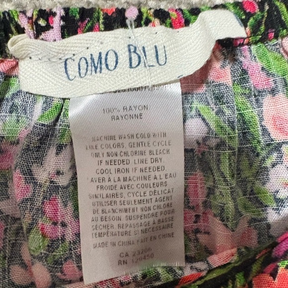 Como Blu Floral Off‎ the Shoulder Summer Top Half Sleeve Shirt Plus Size 2X - Picture 7 of 7
